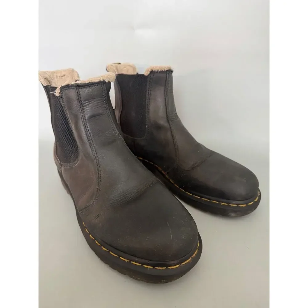 Dr. Martens Leonore Black Leather Lined Chelsea Boots Womens 10 Mens 9 (UK 8) B